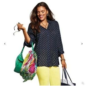 Cabi Olive Martini Navy Button Down